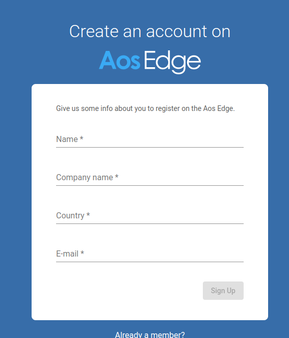 Create account form